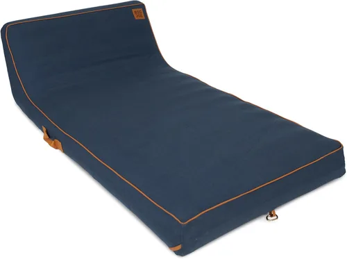 Vista 12 de Big Joe Lux Chaise - Flotador inflable prémium para piscina, rayas azul marino y marfil, malla de primera calidad, mezcla de poliéster duradera