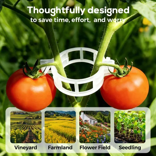 Vista 6 de Clip de plástico seguro para plantas, clips de jardín actualizados 2026 para plantas trepadoras, clips de enrejado de plástico, tomate, uva, vid