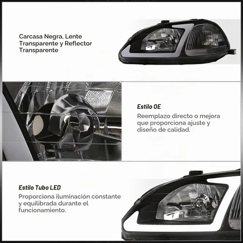 Vista 4 de AJP Distributors Conjunto de Luces LED de Señal de Giro y DRL de Esquina con Lentes Transparentes y Carcasa Negra para Parachoques Izquierda+Derecha