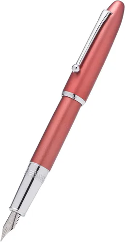 Vista 2 de Asvine Hongdian 620 Pluma estilográfica de metal rojo extra fina pluma clásica pluma oficina escritura con caja de metal