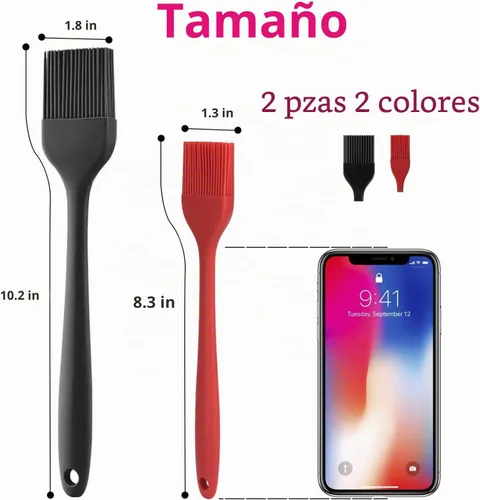 Vista 2 de Hhyn Juego de Cepillos de Silicona para Repostería 2 Piezas Resistente al Calor para Esparcir Aceite, Mantequilla, Salsa para Barbacoa, Parrilla 2