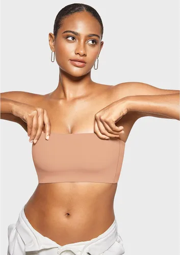 Vista 2 de INLYRIC Sujetador Inbarely Bandeau sin tirantes para mujer, sin costuras, cómodo, elástico, sin relleno