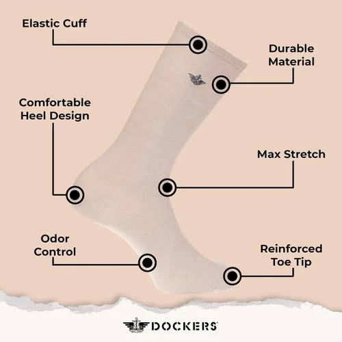 Vista 5 de Dockers Men's Performance Socks - 3-Pairs and 6-Pairs Athletic and Dress Crew Socks for Men