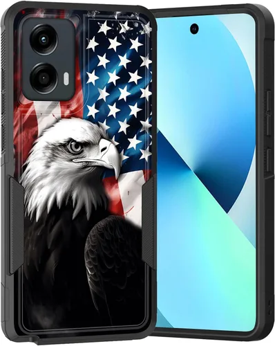 Vista 208 de para Moto G Play 4G 2024, funda de dos capas híbrida resistente y a prueba de golpes, PC duro + silicona suave protectora para Motorola Moto G Play