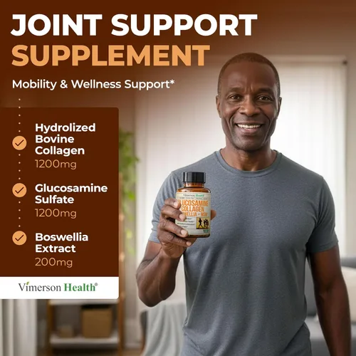Vista 7 de Glucosamina Condroitina MSM con Péptidos de Colágeno Hidrolizado - Suplemento para el Apoyo Articular con Quercetina, Bromelaína y Extracto