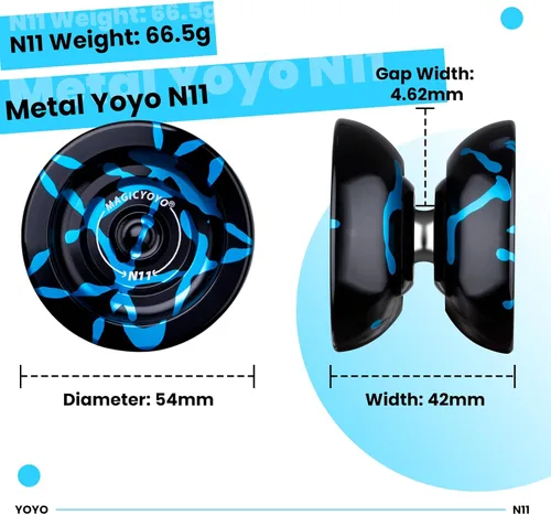 Vista 5 de MAGICYOYO N11 Yo-yo profesional no sensible para avanzados, yo-yo de trucos de metal de modo dual con rodamiento de yo-yo sensible para niños