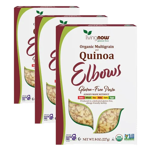 Vista 8 de NOW Foods, Macarrones orgánicos de quinua, sin gluten, sin maíz, pasta de codo sin OMG, 8 onzas