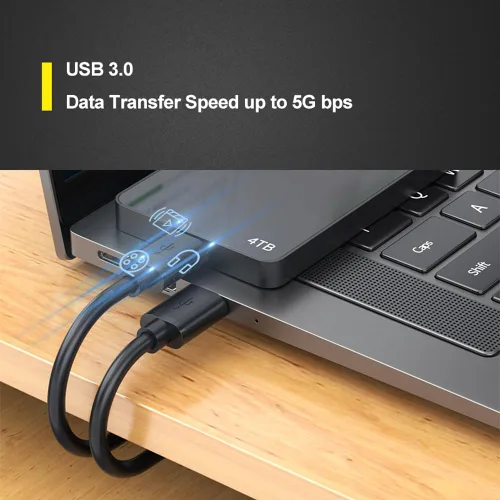 Vista 4 de Cable USB A a A: cable USB 3.0 de alta resistencia de 7 pies USB A a USB A macho a macho de doble extremo USB a USB compatible con cajas de disco