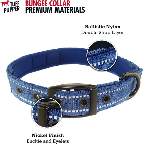 Vista 5 de Tuff Pupper Collar de perro resistente con asa Collar de nailon balístico resistente Collar de perro reflectante acolchado con hardware