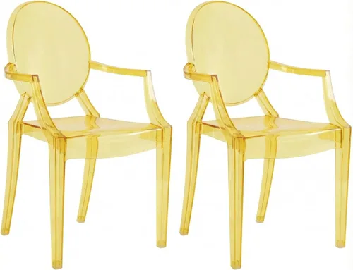 Vista 12 de JOON Paquete de 2 sillas fantasma para niños con reposabrazos transparentes, 25 x 13 x 14.5 pulgadas, material de policarbonato, altura del asiento
