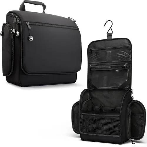 Vista 24 de VENTURE 4TH Neceser de viaje colgante para mujeres y hombres - Organizador grande de artículos de tocador con 18 compartimentos, bolsa extraíble