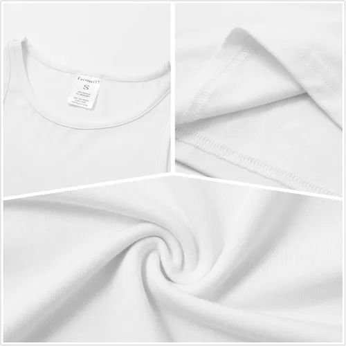 Vista 4 de Formeet17 4 piezas de camiseta corta básica sin mangas para mujer, cuello redondo