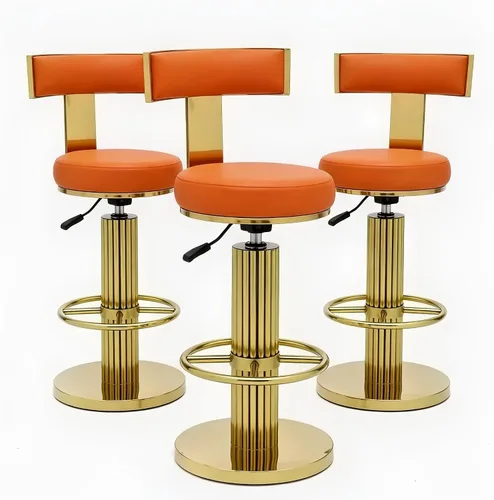 Vista 31 de FUNROLUX Gold Bar Stools, Adjustable Swivel Counter Height Barstools Black Negro