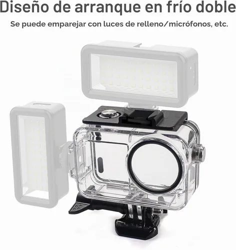Vista 6 de OKFUN Carcasa impermeable de 164.0 ft/164 pies compatible con DJI Osmo Action 5 Pro Action4 Action3 protección de buceo cubierta protectora