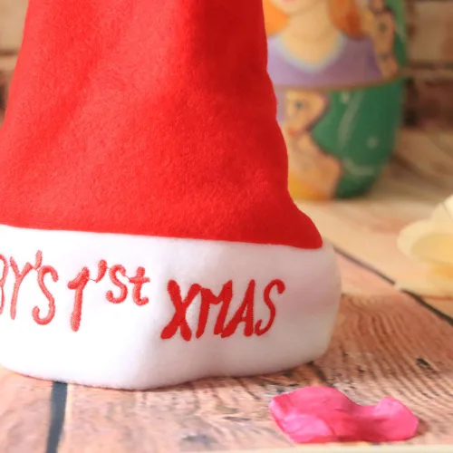 Vista 6 de VANTATY Sombrero de Papá Noel para bebé, de un año, recién nacido, unisex, para niños pequeños, niñas, niños, primer año, sombrero de Papá Noel