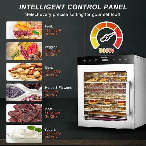 Vista 6 de Procesador de alimentos, secador de congelador LED, secador de alimentos de 10 capas, secadora de congelador de acero inoxidable para el hogar
