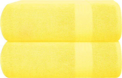 Vista 33 de GLAMBURG Juego de 2 Sábanas de Baño Extra Grandes de Algodón Premium de 700 GSM - 100% Algodón Peinado - 2 Sábanas de Baño 35x70 pulgadas - Calidad