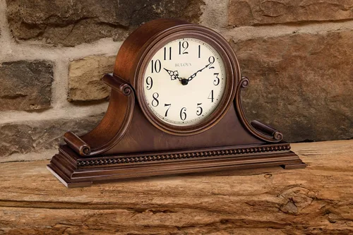 Vista 2 de Bulova B1514 Asheville - Reloj de repisa, color marrón cereza
