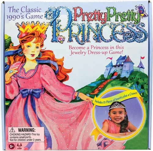 Vista 2 de Pretty, Pretty, Princess Game with 90's Artwork, por Winning Moves Games USA Juego de disfraces de joyas, 2-4 jugadores, a partir de 5 años