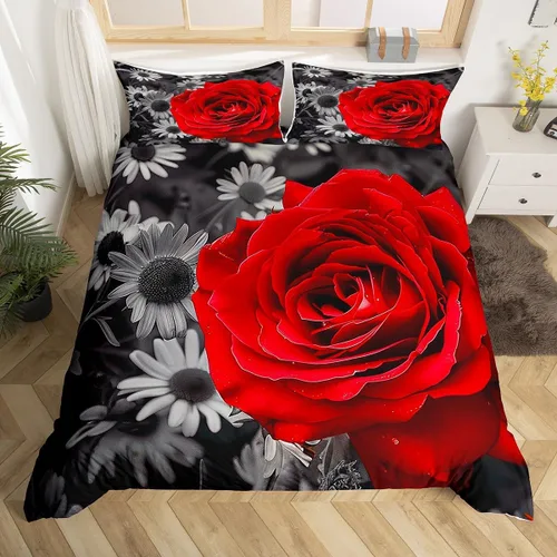 Vista 31 de Juego de ropa de cama Groovy de los años 60 y 70 para niños, funda de edredón retro de flores hippie para niños, adolescentes, vintage, bohemio