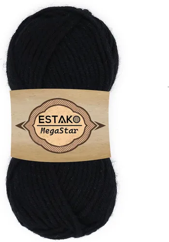 Vista 21 de Estako Megastar, 3.52 Oz (100g) de hilo de acrílico 75% y lana 25%, suave, peso grueso voluminoso #5 para crochet y tejer 120 yardas (110m)