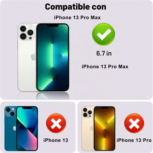 Vista 7 de Fotbor [Paquete de 3+3] Protector de pantalla de privacidad para iPhone 13 Pro Max con protector de lente de cámara, cobertura completa privada