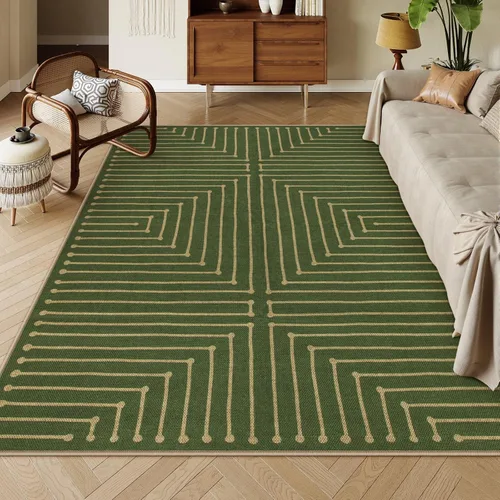 Vista 99 de Lahome Tapetes geométricos para puerta de interior para entrada, alfombra antideslizante lavable de 2 x 3 negro / neutro