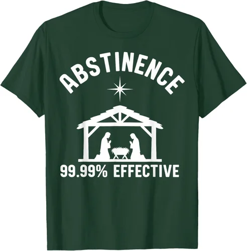 Vista 50 de Abstinence 99.99 Percent Effective Nativity Christmas Joke T-Shirt