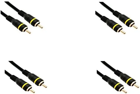 Vista 2 de Paquete de 2, cable de video compuesto, RCA macho, conectores chapados en oro, 50 pies, CNE499364