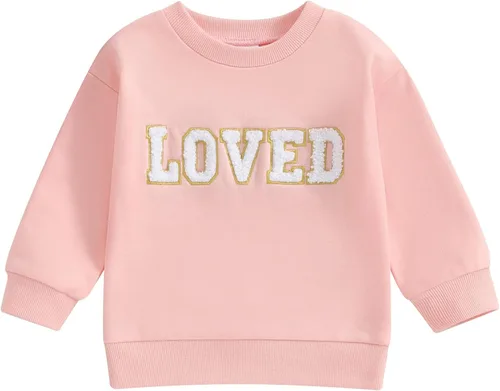 Vista 14 de fhutpw Sudadera de manga larga con estampado de letras para bebés, niños y niñas, ropa de otoño Tías Bestie- Negro