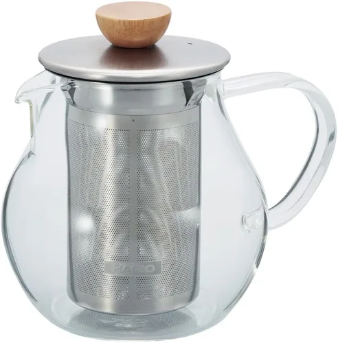Vista 4 de Hario Jarra de té con filtro de acero inoxidable, 23.7 fl oz, transparente