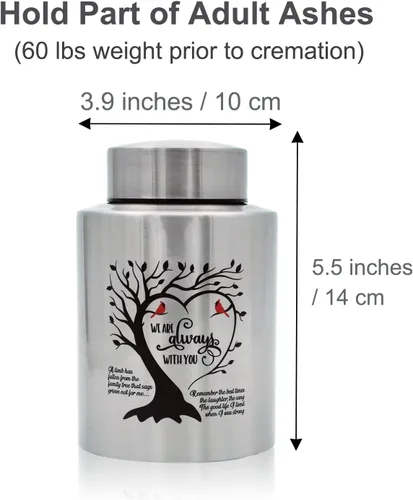 Vista 3 de Urnas pequeñas de 60 libras para parte de cenizas adultas masculinas y femeninas, mini urna decorativa de recuerdo de cremación para niños