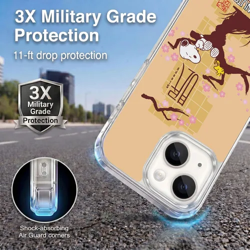 Vista 270 de Carcasa de gel para iPhone 7 Plus/iPhone 8 Plus, diseño de Snoopy Oriental de Peanuts, Badges