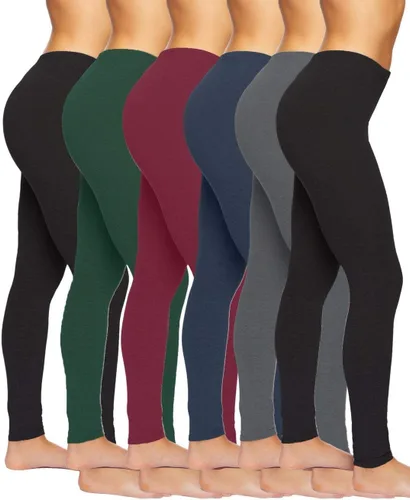 Vista 16 de Felina Velvety Soft Lightweight Leggings Moisture Wicking Yoga 6 Pack Negro