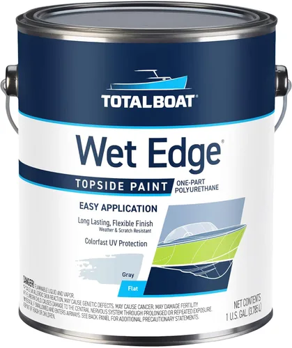Vista 38 de TotalBoat Wet Edge Topside - Pintura marina con recubrimiento de poliuretano premium para barcos, vehículos recreativos, molduras exteriores, fibra