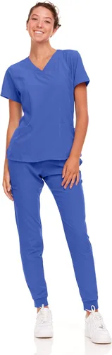 Vista 7 de Natural Uniforms Conjunto de ropa quirúrgica elástica para mujer con tallas regulares y pequeñas