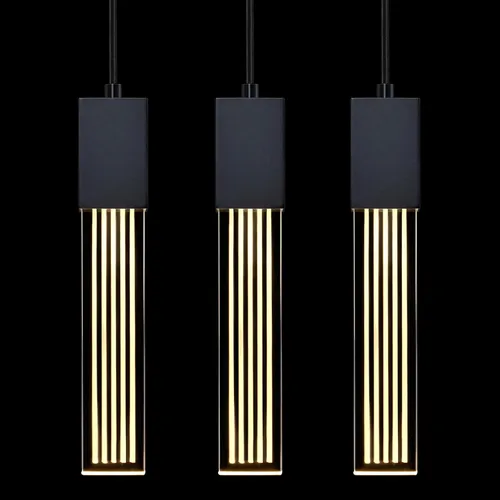 Vista 13 de 2 Pack Integrated Hanging Crystal Kitchen Island Modern Concise Pendant Ceiling Light Fixture,Black Finish for Kitchen Island Dining Room Bedroom