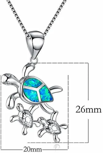 Vista 2 de kelistom Collar con colgante de tortuga marina para mujeres, hombres, niñas y niños, cadena de eslabones chapada en plata, Metal, No es una piedra