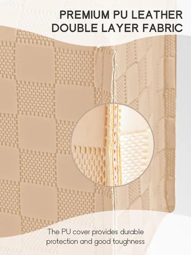 Vista 4 de Cubierta de caja de pañuelos, Soporte de caja de pañuelos cuadrado, Organizador decorativo de pañuelos de cuero para baño, mesa y coche, 12.7 cm x