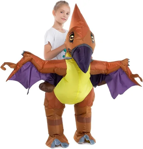 Vista 6 de HSCTEK: disfraz inflable de dinosaurio para niños y niñas Dilofosaurio