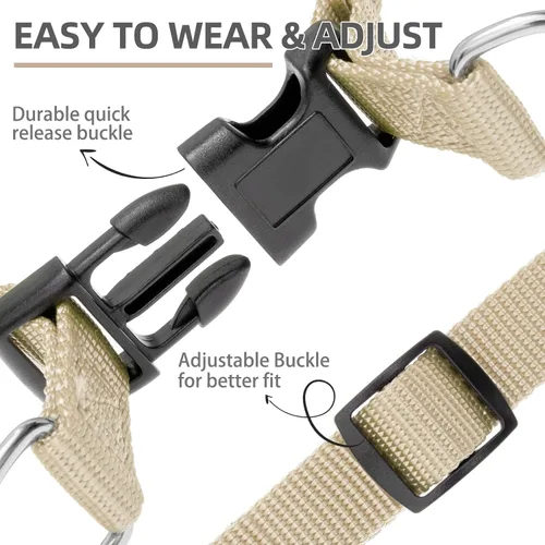 Vista 4 de PUPTECK arnés para perros sin jalar, suave, ajustable, básico, de nailon, chaleco para cachorro, para caminar al aire libre con etiqueta