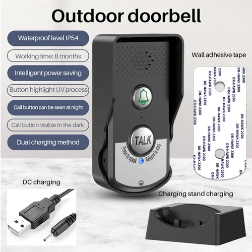 Vista 3 de Intercomunicadores inalámbricos para el hogar, 4,921.3 ft, 2 métodos de carga, sistema de intercomunicador inalámbrico de largo alcance, timbre