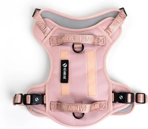 Vista 10 de Fei & Eve - Arnés para perro, sin tirones, nailon duradero, doble asa, panel táctico, pequeño (negro) 3-Point No-Pull Control, Dual Handle