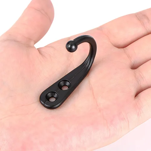 Vista 6 de eBoot - Gancho de pared para bata, Colgador para una sola ropa - 20 unidades y 50 tornillos (Bronce), Negro