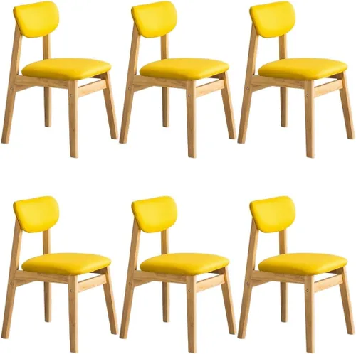 Vista 26 de YVYKFZD Dining Chairs Set, Solid Wood Kitchen Chairs, Upholstered Dining Room Chair with Curved Backrest, Living Room Chair with Removable Fabric