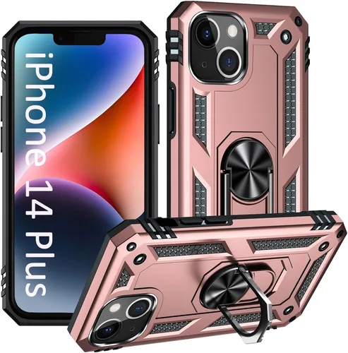 Vista 19 de ADDIT i Phone 14 Pro - Funda para iPhone 14 Pro, con anillo de soporte, soporte ajustable, grado militar, protección resistente, a prueba de golpes