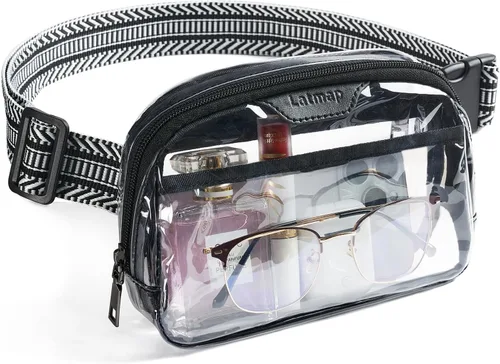 Vista 20 de LATMAP Bolsa transparente para eventos de estadio, bolso transparente para mujer, bolsa cruzada de estadio, bolsa transparente para conciertos