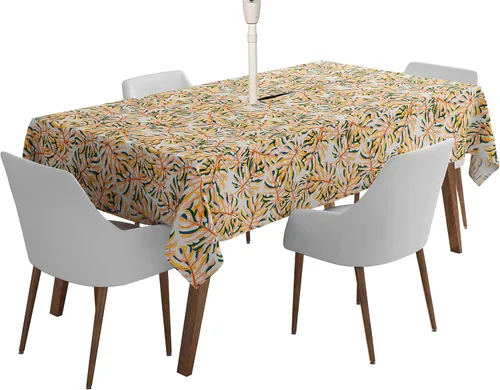 Vista 46 de Mantel cuadrado para interiores y exteriores de 58 x 58 pulgadas, mantel cuadrado impermeable para mesa de patio, manteles de primavera/verano