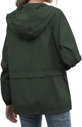 Vista 3 de ETOSELL Chaqueta casual para mujer, impermeable, ligera, con capucha, rompevientos y bolsillos