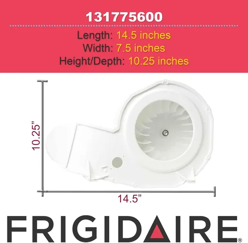 Vista 3 de Frigidaire 131775600 Rueda de soplador OEM genuina y conjunto de carcasa para secadores